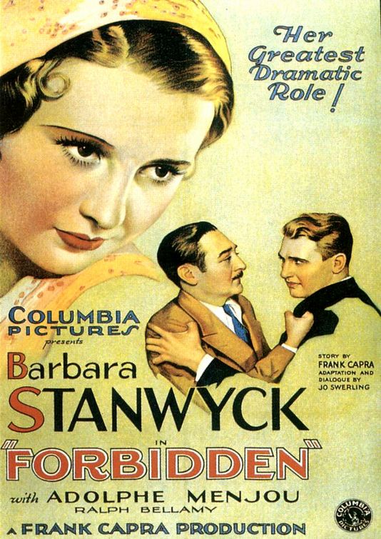 the movie poster: Forbidden (1932)
