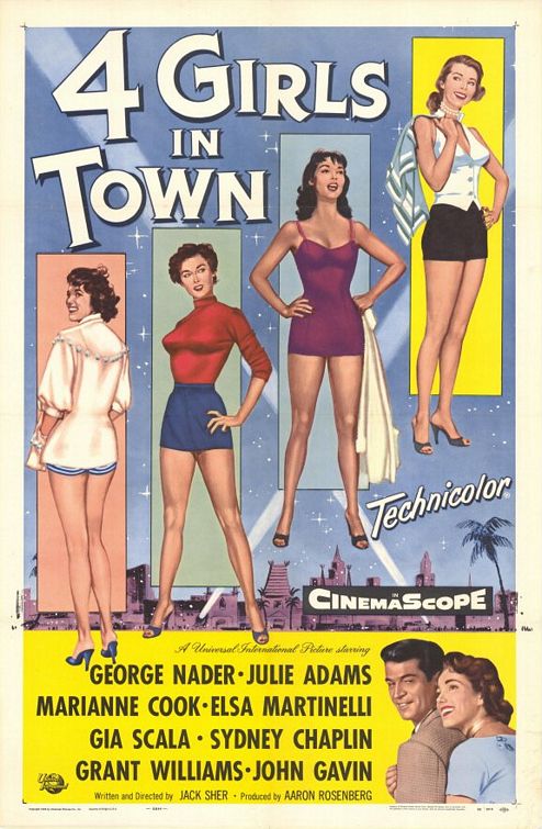 the movie poster: Four Girls in Town (1957)