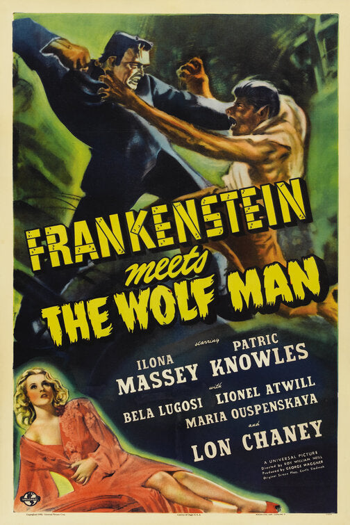 the movie poster: Frankenstein Meets the Wolf Man (1943)