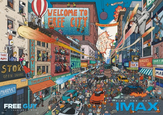 1000 piece jigsaw puzzle for the movie poster: Free Guy (2021) ver15