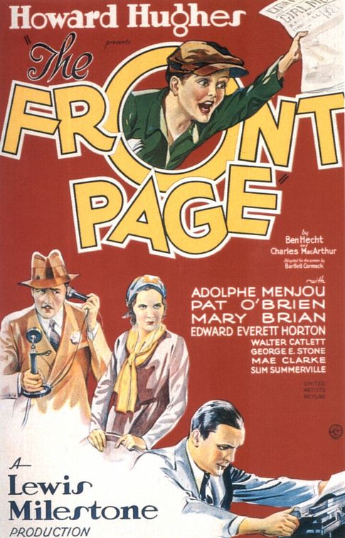 the movie poster: The Front Page (1931)