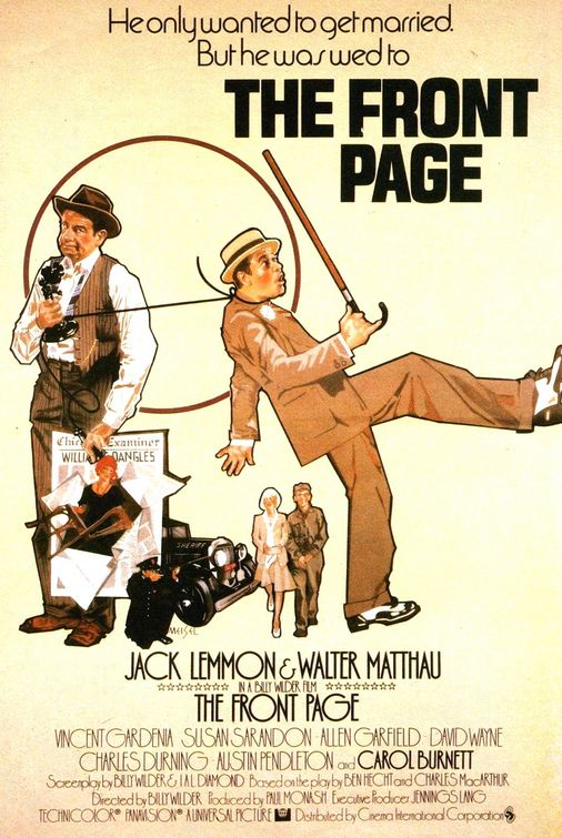 the movie poster: The Front Page (1974) ver3