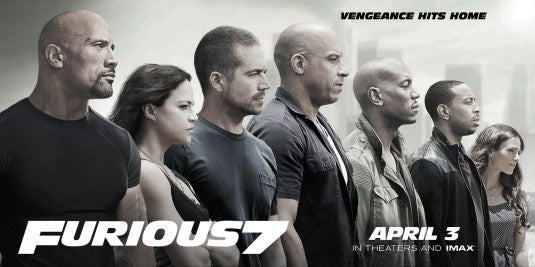 1000 piece jigsaw puzzle for the movie poster: Furious 7 (2015)