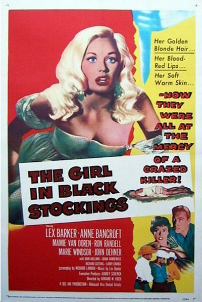the movie poster: The Girl in Black Stockings (1957)