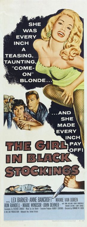 the movie poster: The Girl in Black Stockings (1957) ver2