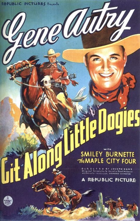 the movie poster: Git Along Little Dogies (1937)