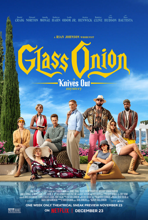 1000 piece jigsaw puzzle for the movie poster: Glass Onion: A Knives Out Mystery (2022) ver2