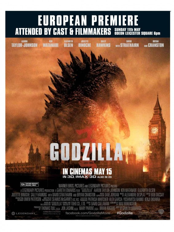 1000 piece jigsaw puzzle for the movie poster: Godzilla (2014) ver17