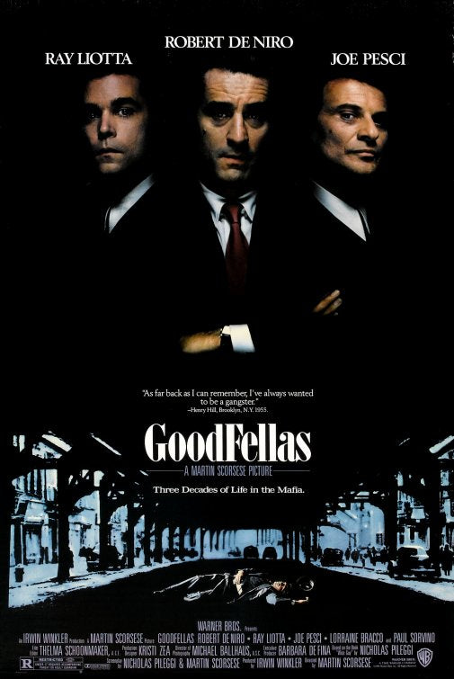 1000 piece jigsaw puzzle for the movie poster: Goodfellas (1990)
