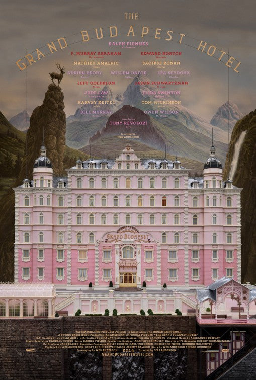 1000 piece jigsaw puzzle for the movie poster: The Grand Budapest Hotel (2014)