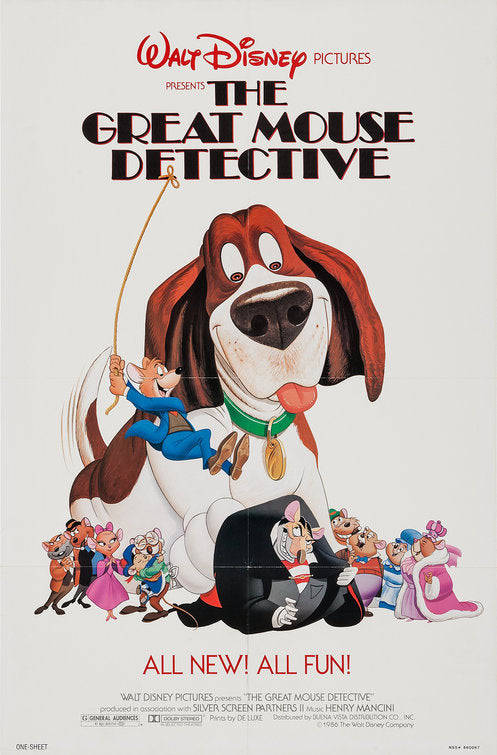 the movie poster: The Great Mouse Detective (1986)