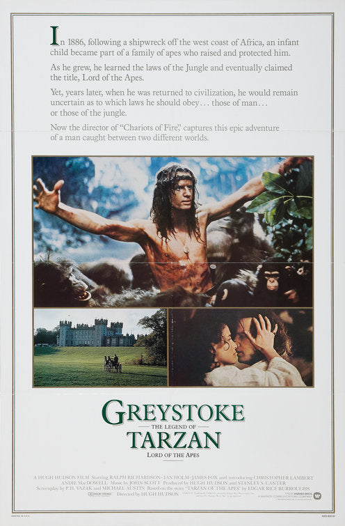 the movie poster: Greystoke: The Legend of Tarzan, Lord of the Apes (1984)