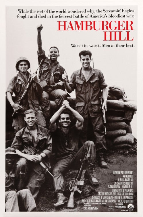 the movie poster: Hamburger Hill (1987)