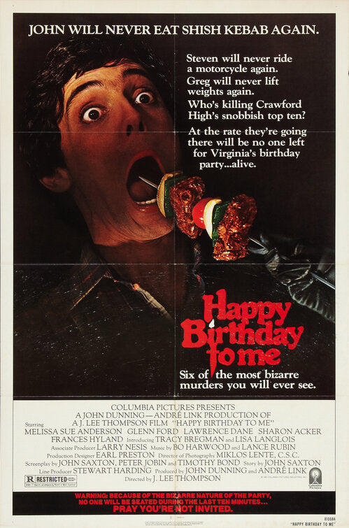 the movie poster: Happy Birthday to Me (1981)