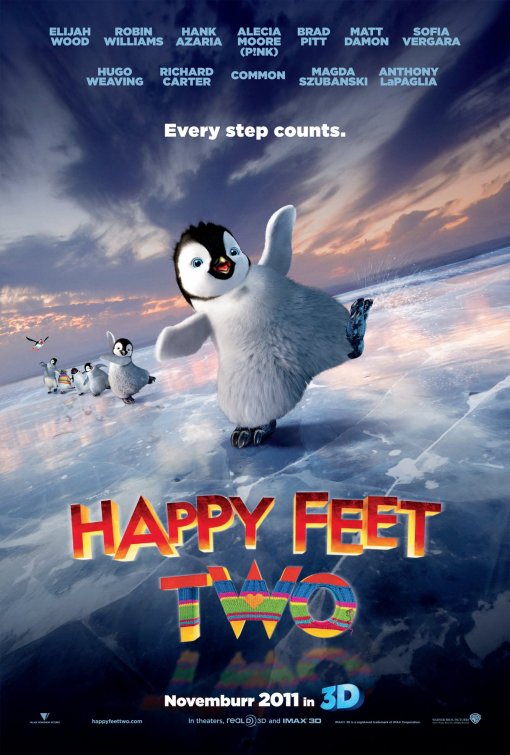 1000 piece jigsaw puzzle for the movie poster: Happy Feet Two (2011)