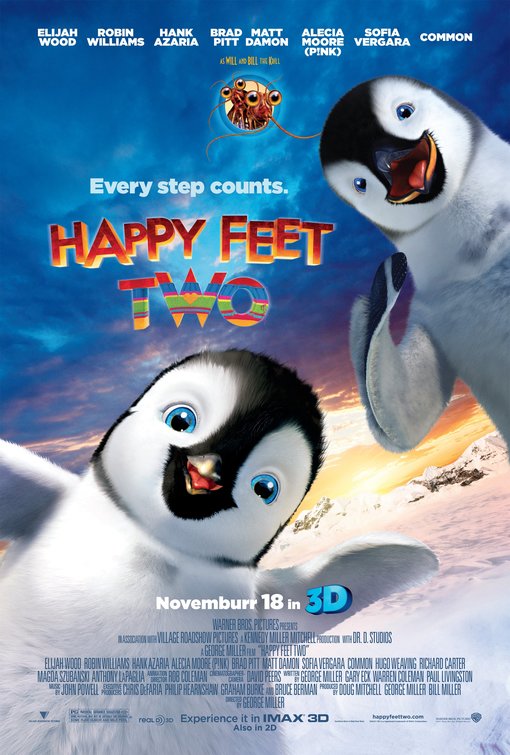 1000 piece jigsaw puzzle for the movie poster: Happy Feet Two (2011) ver3
