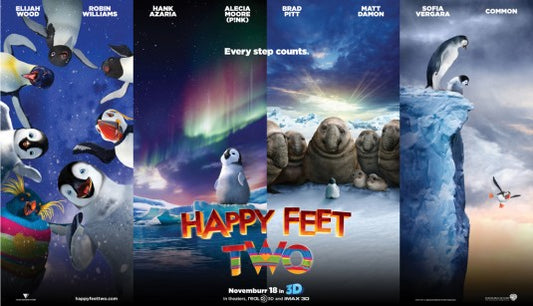 1000 piece jigsaw puzzle for the movie poster: Happy Feet Two (2011) ver5