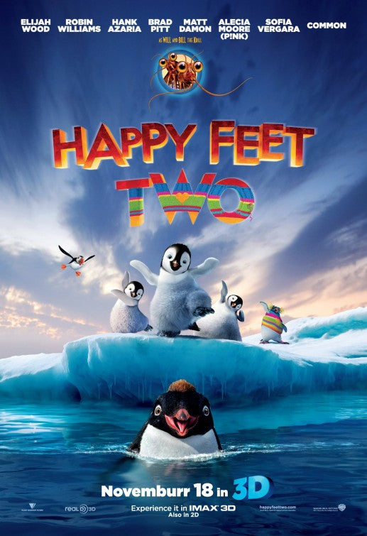1000 piece jigsaw puzzle for the movie poster: Happy Feet Two (2011) ver6