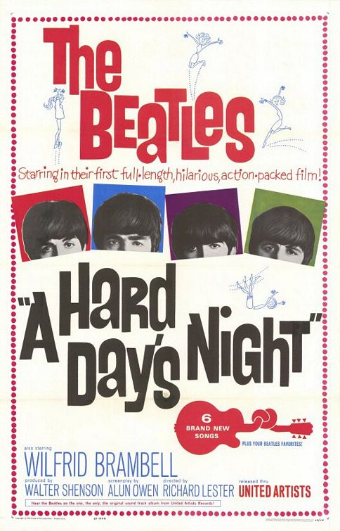 the movie poster: A Hard Day's Night (1964)