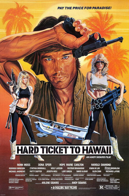 1000 piece jigsaw puzzle for the movie poster: Hard Ticket to Hawaii (1987)