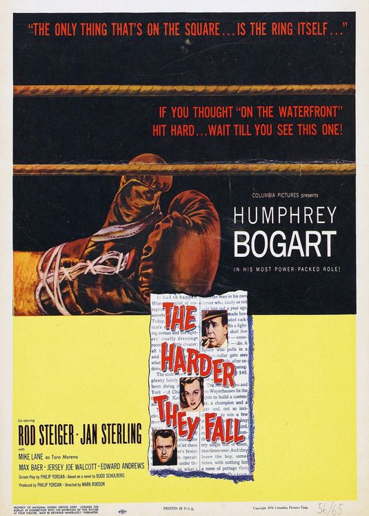 the movie poster: The Harder They Fall (1956) ver2