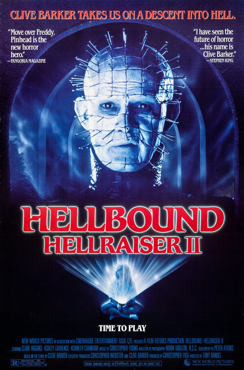 the movie poster: Hellbound: Hellraiser II (1988) ver1