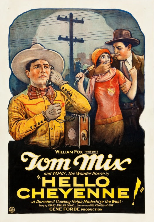 1000 piece jigsaw puzzle for the movie poster: Hello Cheyenne (1928)
