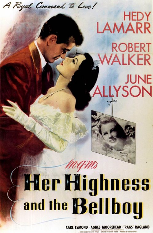 the movie poster: Her Highness and the Bellboy (1945)