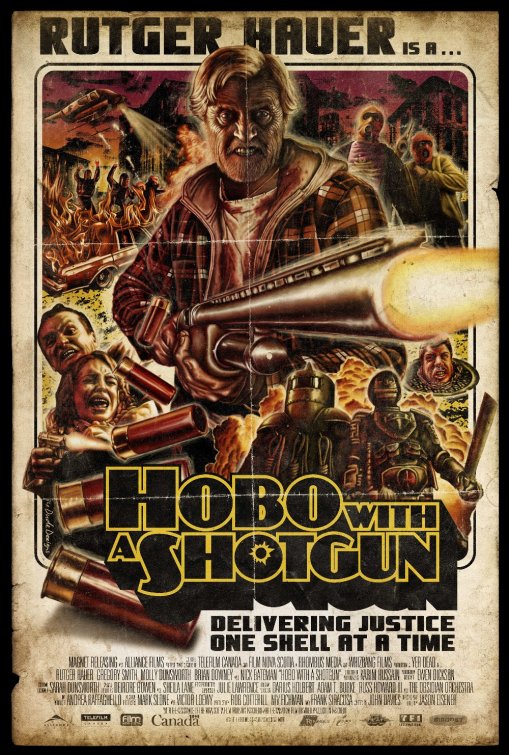 1000 piece jigsaw puzzle for the movie poster: Hobo with a Shotgun (2011)