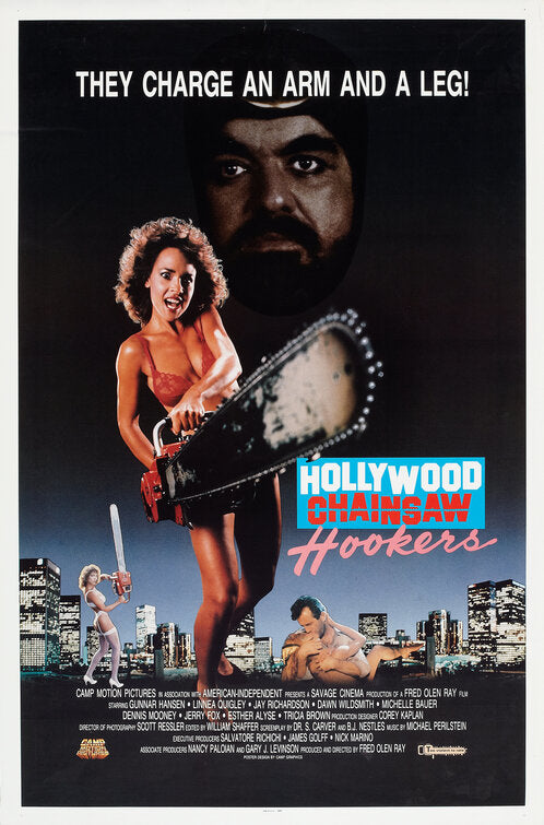 the movie poster: Hollywood Chainsaw Hookers (1988)