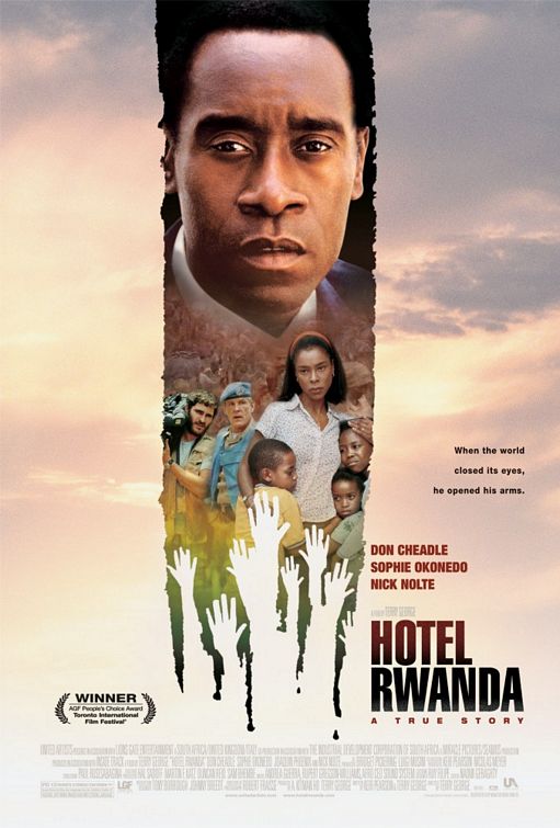 the movie poster: Hotel Rwanda (2004)