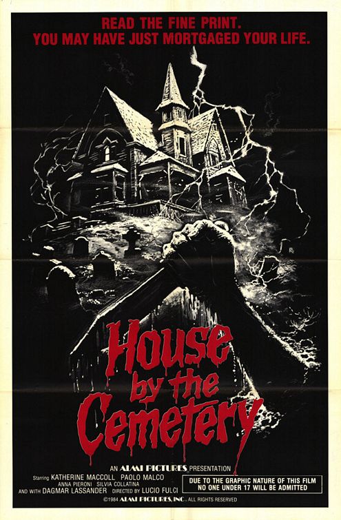 the movie poster: The House by the Cemetery (1984)