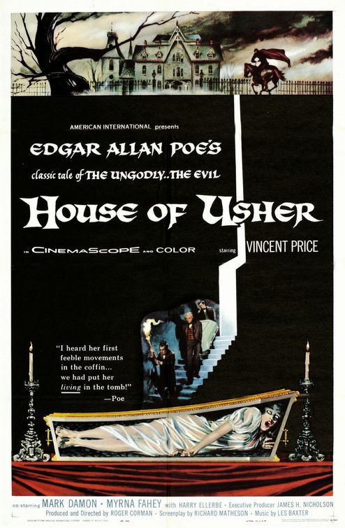 the movie poster: House of Usher (1960)