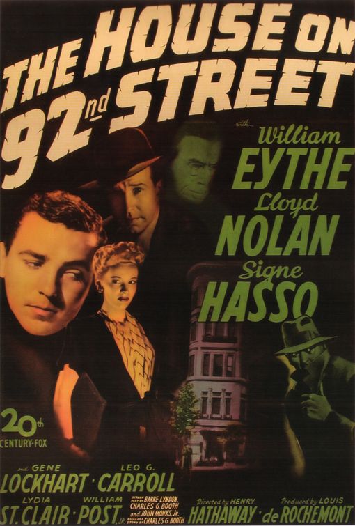 the movie poster: The House on 92nd Street (1945)