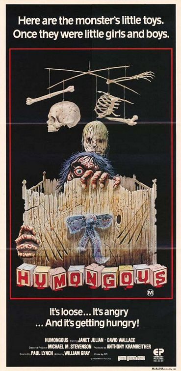 the movie poster: Humongous (1982)