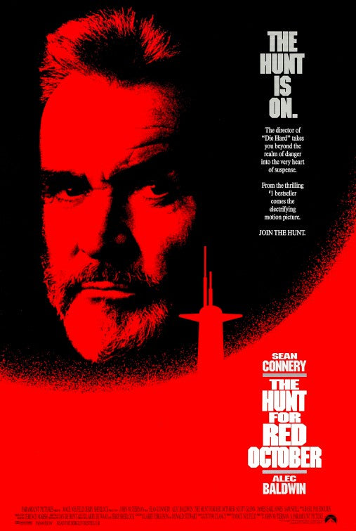 the movie poster: The Hunt For Red October (1990) ver2