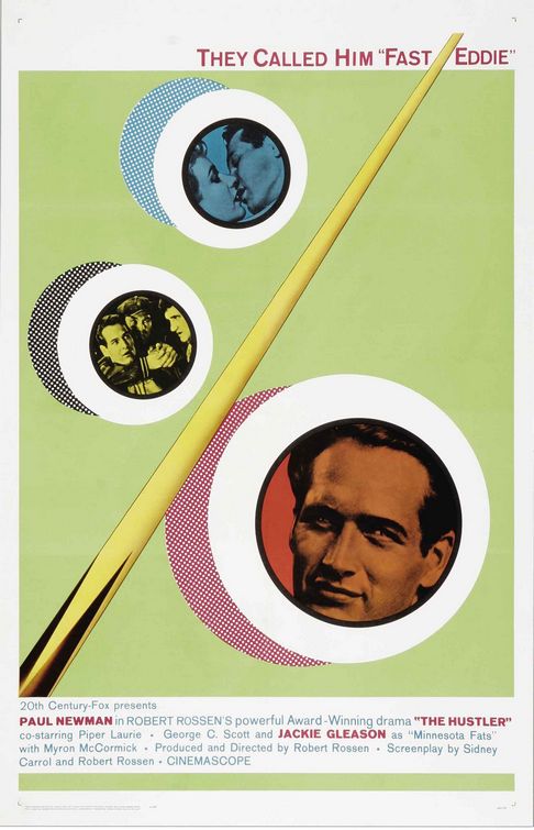 the movie poster: The Hustler (1961)