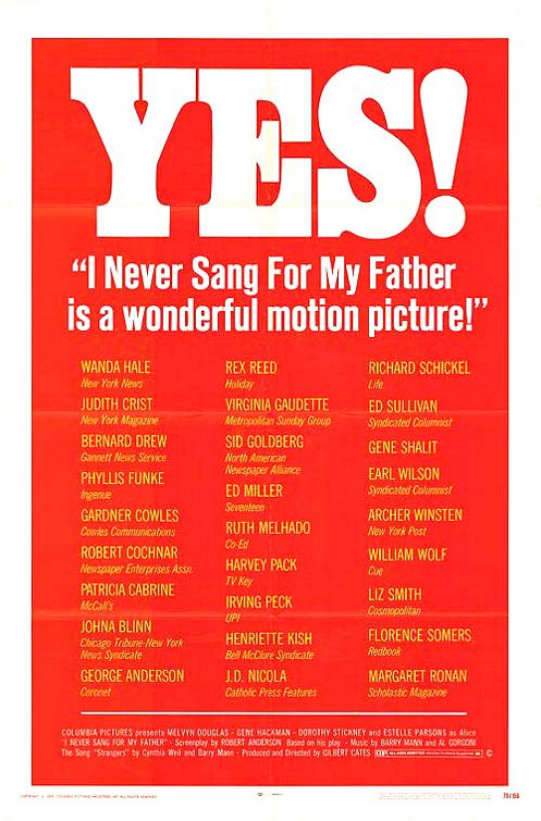 the movie poster: I Never Sang for My Father (1970)
