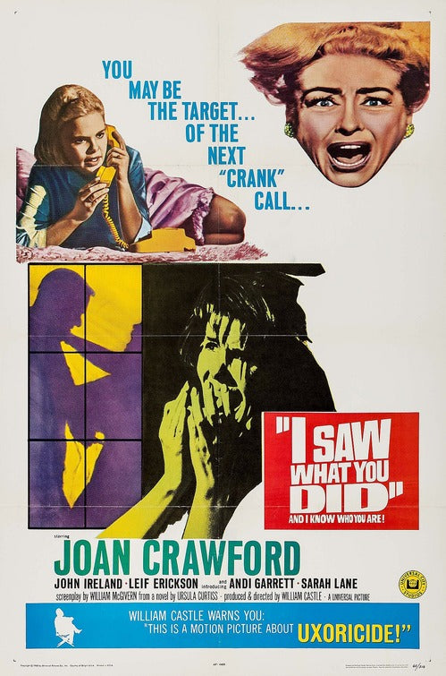 1000 piece jigsaw puzzle for the movie poster: I Saw What You Did (1965)