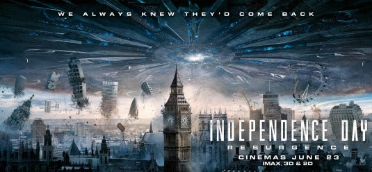 1000 piece jigsaw puzzle for the movie poster: Independence Day: Resurgence (2016) ver13