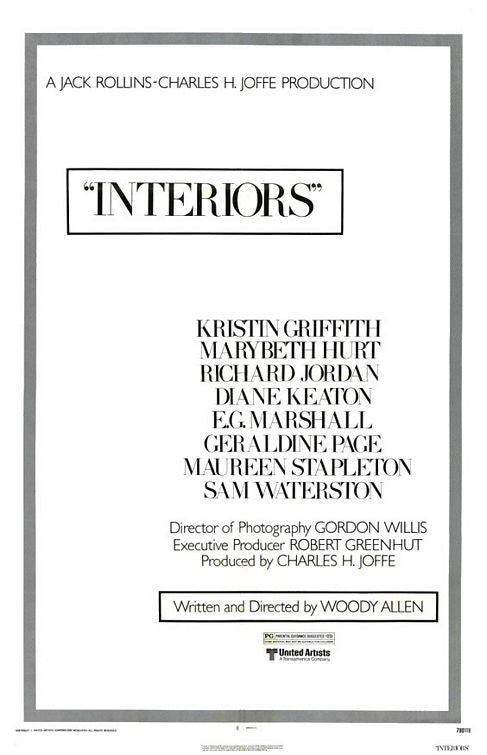 the movie poster: Interiors (1978)