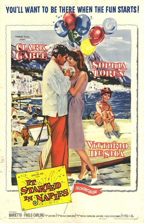 the movie poster: It Started in Naples (1960)