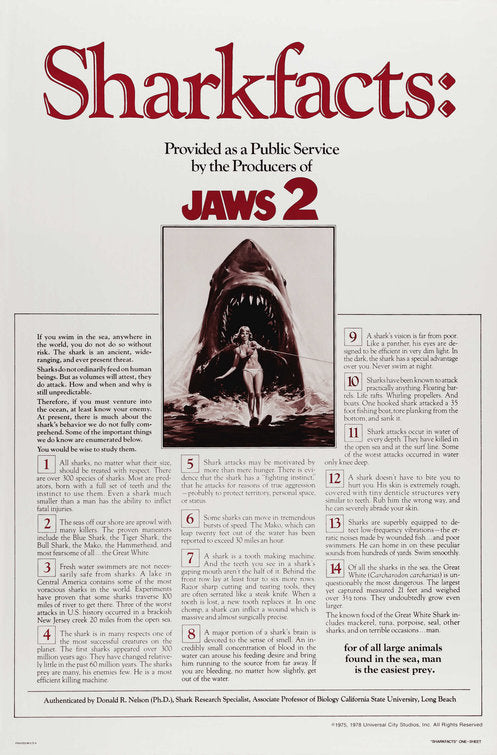 1000 piece jigsaw puzzle for the movie poster: Jaws 2 (1978) ver6