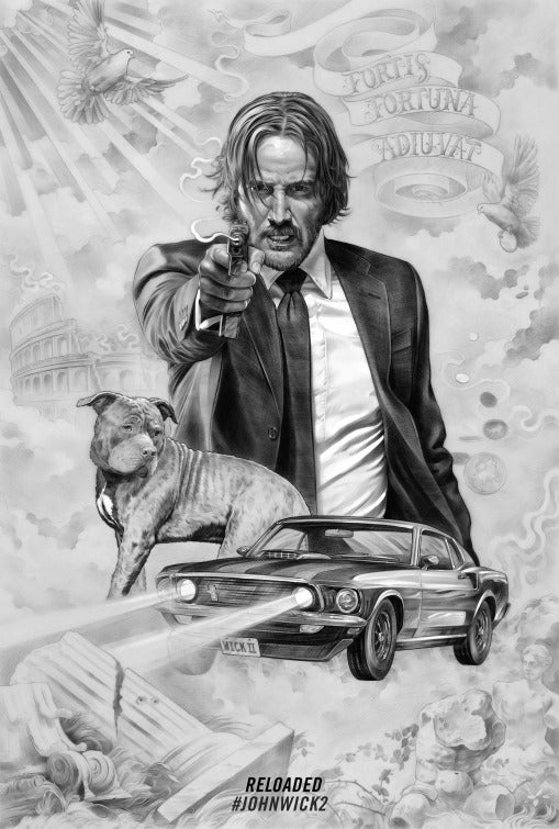 1000 piece jigsaw puzzle for the movie poster: John Wick: Chapter Two (2017) ver11