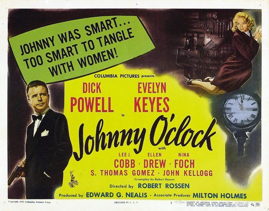 the movie poster: Johnny O'Clock (1947) ver2
