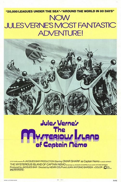 the movie poster: Jules Verne's Mysterious Island of Captain Nemo (1974)