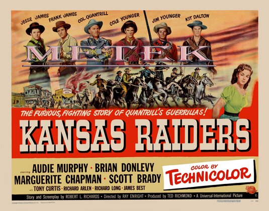 1000 piece jigsaw puzzle for the movie poster: Kansas Raiders (1950)