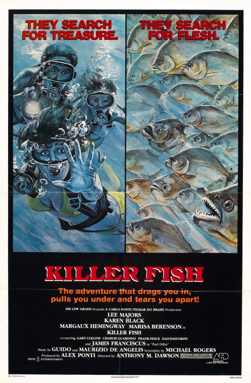 1000 piece jigsaw puzzle for the movie poster: Killer Fish (1979)