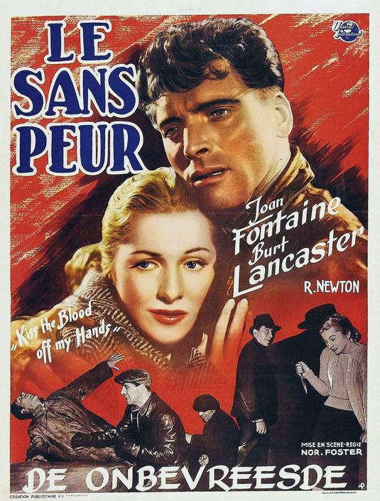 the movie poster: Kiss the Blood Off My Hands (1948) ver2