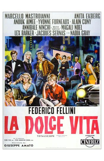 the movie poster: La Dolce Vita (1960) ver2